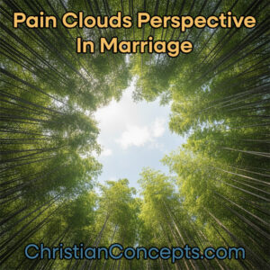 Looking up through a bamboo forest toward a clear sky, symbolizing finding clarity and perspective in marriage conflict.