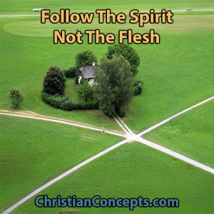 Field with many possible directions. Choose the spiritual path, not the sinful path.